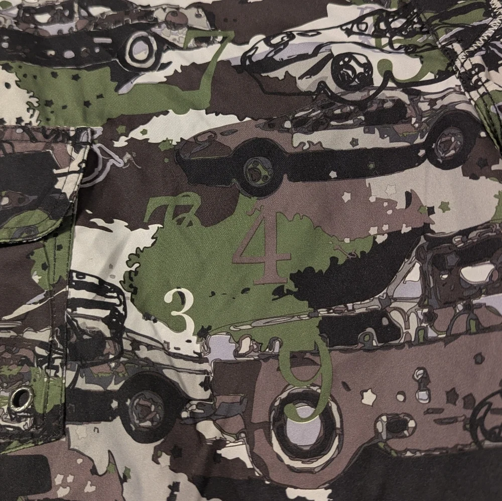 Vast Car Print Camo Board Shorts Size 33